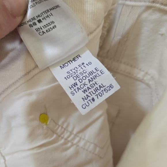 Mother Jeans Snacks! High Waisted Double Stack Ankle In Grab-n-go Natural 29 - Picture 12 of 13